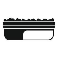 Rectangular modern wooden raised garden bed filled with soil vector