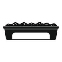 Rectangular sandbox full of sand for children playing in the park or backyard vector
