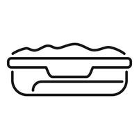 Open lunch box with food icon thin line for web and mobile, modern restaurant menu outline style vector