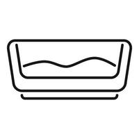 Empty rectangular pot with wavy edge for planting vector