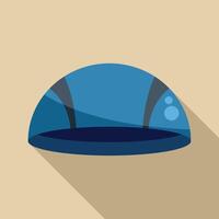 Blue swimming cap for professional swimming pool training vector