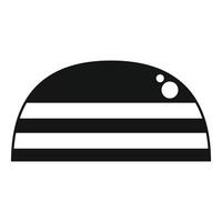 Round semisphere planet icon showing three atmosphere layers vector