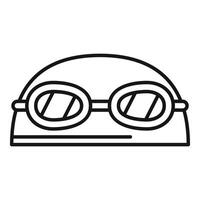 Swimming cap and goggles icon representing swimming pool and recreation vector