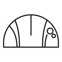 Half sphere greenhouse with opened windows for ventilation icon outline vector