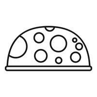 Moon surface icon showing lunar landscape with craters vector