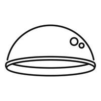 Smart home device with round shape and buttons is being controlled vector