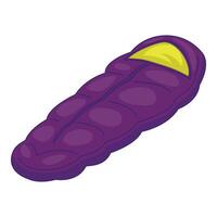 Purple sleeping bag isolated on white background for camping vector