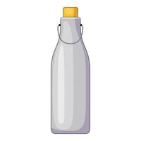 Grey bottle with cork stopper having metal clasp is standing on white background vector
