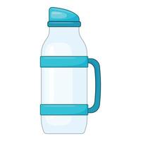 Reusable water bottle with handle for keeping hydrated on the go vector