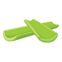 Two stalks of celery laying crossed on white background vector