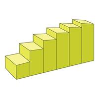 3d bar chart showing increasing values as stairs going up vector