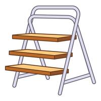 Wooden folding shelf for displaying products vector