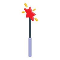 Magic wand with red star is spreading sparkles and glittering vector