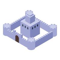 Medieval fortress standing strong with towering walls and gate vector