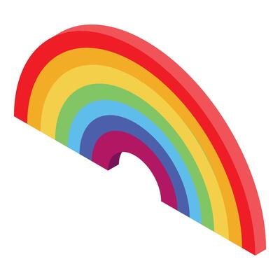 Bright colorful rainbow is making an arch