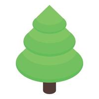 Simple green stylized christmas tree standing with trunk vector