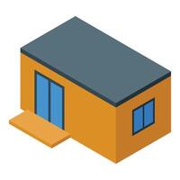 Modern prefabricated container house with porch showing minimalist design vector