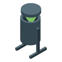 Modern sensor lamp emitting green light beam isometric view vector