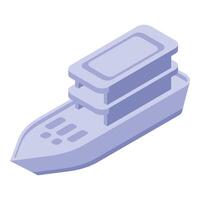 Big modern yacht sailing on water surface in isometric view vector