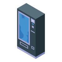 Broken vending machine showing empty shelves isometric view vector