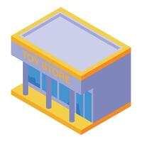 Modern toy store building with large windows isometric illustration vector