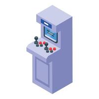 Arcade game machine standing on white background vector