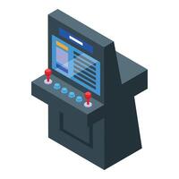 Arcade game machine displaying start screen for entertainment vector