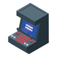 Arcade game machine with joysticks and buttons isometric illustration vector
