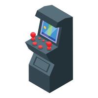Arcade game machine displaying game over screen showing concept of losing vector