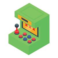 Green arcade game machine displaying game over screen vector
