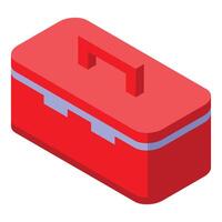 Red tool box for repairing home appliances isometric view vector