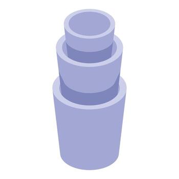 Set of three modern round empty flowerpots is standing vector