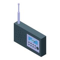 Portable radio receiver transmitting audio waves vector