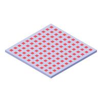 Perforated surface with square holes forming a grid pattern vector