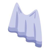 Ghostly sheet floating in a gentle breeze on white background vector