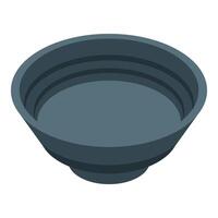 Empty round pet bowl standing on white background vector