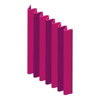 Magenta wavy metal sheet for roofing isometric view vector