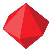 Red geometric shape rotating on white background vector