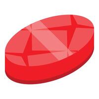 Red oval ruby gemstone shining brightly vector