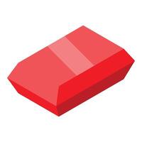 Red eraser lying on white background for erasing mistakes vector