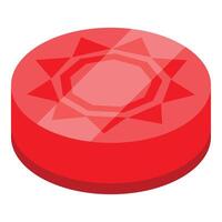 Red round candy showing sun symbol vector