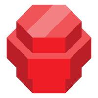3d rendering of a red hexagon forming a three steps podium vector