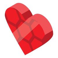 Red heart with honeycomb pattern representing passion and sweetness vector
