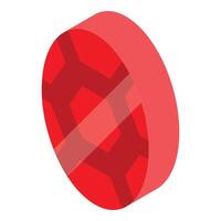 Red pill showing honeycomb pattern under transparent coating vector