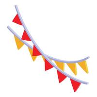 Colorful triangle flags hanging on a string for party decoration vector