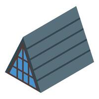 Modern house roof with attic window isometric icon vector