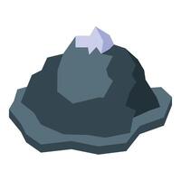 Large stone with sharp crystal growing out of it vector
