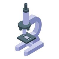 Microscope analyzing sample in laboratory setting vector