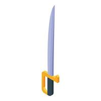 Shiny sharp saber is showing threatening cold weapon vector