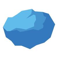 Blue rock element floating on white background vector
